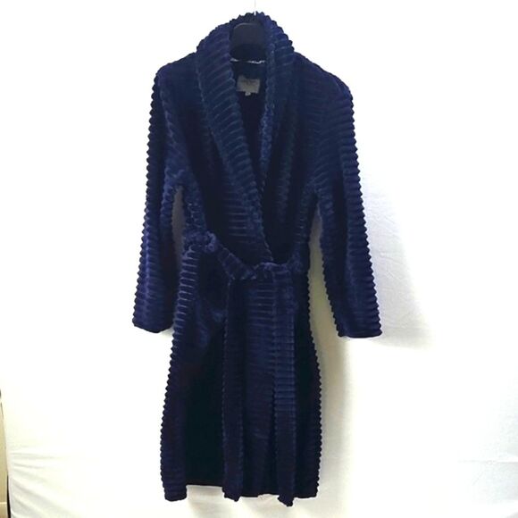 Nine West Other - Nine West Sleepwear Women's Navy Blue Plush Belted Lounge Robe Sz S/P